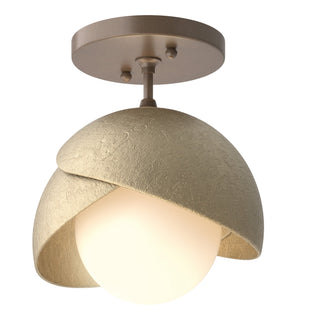 Hubbardton Forge - 121377-SKT-05-84-GG0711 - Brooklyn 1-Light Double Shade Semi-Flush - Brooklyn - Bronze