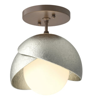 Hubbardton Forge - 121377-SKT-05-85-GG0711 - Brooklyn 1-Light Double Shade Semi-Flush - Brooklyn - Bronze