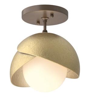Hubbardton Forge - 121377-SKT-05-86-GG0711 - Brooklyn 1-Light Double Shade Semi-Flush - Brooklyn - Bronze