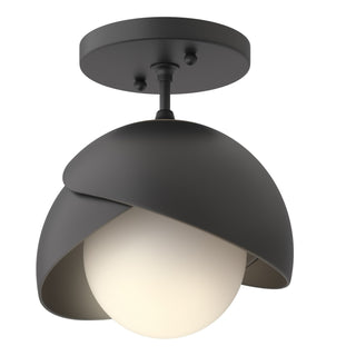 Hubbardton Forge - 121377-SKT-10-10-GG0711 - Brooklyn 1-Light Double Shade Semi-Flush - Brooklyn - Black