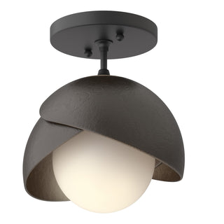 Hubbardton Forge - 121377-SKT-10-14-GG0711 - Brooklyn 1-Light Double Shade Semi-Flush - Brooklyn - Black