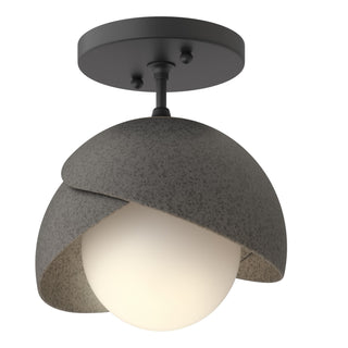 Hubbardton Forge - 121377-SKT-10-20-GG0711 - Brooklyn 1-Light Double Shade Semi-Flush - Brooklyn - Black