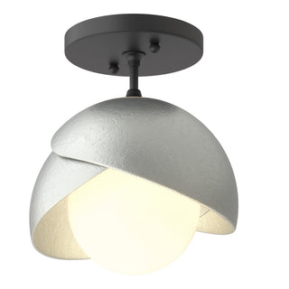 Hubbardton Forge - 121377-SKT-10-82-GG0711 - Brooklyn 1-Light Double Shade Semi-Flush - Brooklyn - Black