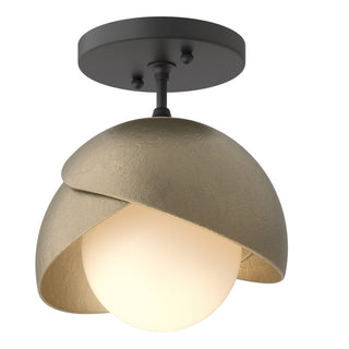 Hubbardton Forge - 121377-SKT-10-84-GG0711 - Brooklyn 1-Light Double Shade Semi-Flush - Brooklyn - Black