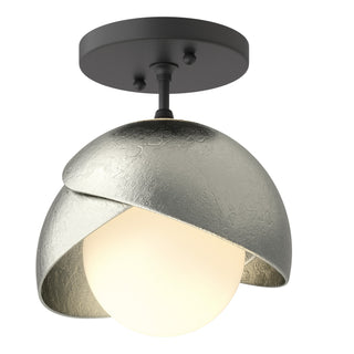 Hubbardton Forge - 121377-SKT-10-85-GG0711 - Brooklyn 1-Light Double Shade Semi-Flush - Brooklyn - Black