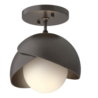 Hubbardton Forge - 121377-SKT-14-14-GG0711 - Brooklyn 1-Light Double Shade Semi-Flush - Brooklyn - Oil Rubbed Bronze