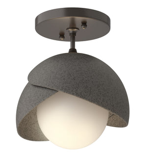 Hubbardton Forge - 121377-SKT-14-20-GG0711 - Brooklyn 1-Light Double Shade Semi-Flush - Brooklyn - Oil Rubbed Bronze