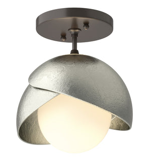 Hubbardton Forge - 121377-SKT-14-85-GG0711 - Brooklyn 1-Light Double Shade Semi-Flush - Brooklyn - Oil Rubbed Bronze