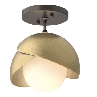 Hubbardton Forge - 121377-SKT-14-86-GG0711 - Brooklyn 1-Light Double Shade Semi-Flush - Brooklyn - Oil Rubbed Bronze