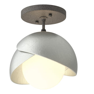 Hubbardton Forge - 121377-SKT-20-82-GG0711 - Brooklyn 1-Light Double Shade Semi-Flush - Brooklyn - Natural Iron