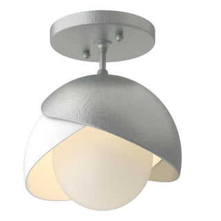 Hubbardton Forge - 121377-SKT-82-02-GG0711 - Brooklyn 1-Light Double Shade Semi-Flush - Brooklyn - Vintage Platinum