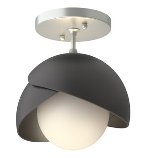Hubbardton Forge - 121377-SKT-82-10-GG0711 - Brooklyn 1-Light Double Shade Semi-Flush - Brooklyn - Vintage Platinum