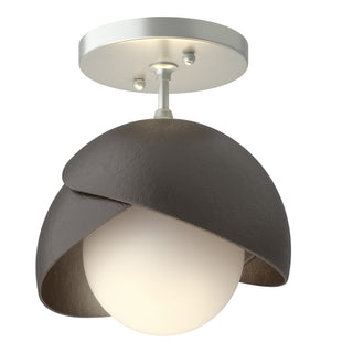Hubbardton Forge - 121377-SKT-82-14-GG0711 - Brooklyn 1-Light Double Shade Semi-Flush - Brooklyn - Vintage Platinum