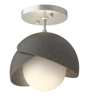 Hubbardton Forge - 121377-SKT-82-20-GG0711 - Brooklyn 1-Light Double Shade Semi-Flush - Brooklyn - Vintage Platinum