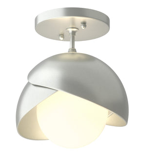 Hubbardton Forge - 121377-SKT-82-82-GG0711 - Brooklyn 1-Light Double Shade Semi-Flush - Brooklyn - Vintage Platinum