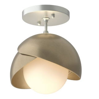 Hubbardton Forge - 121377-SKT-82-84-GG0711 - Brooklyn 1-Light Double Shade Semi-Flush - Brooklyn - Vintage Platinum