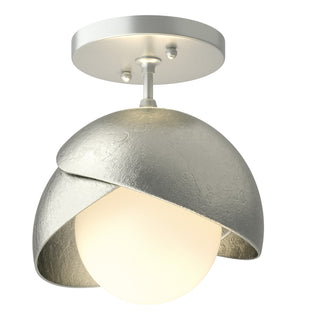 Hubbardton Forge - 121377-SKT-82-85-GG0711 - Brooklyn 1-Light Double Shade Semi-Flush - Brooklyn - Vintage Platinum