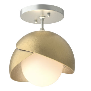 Hubbardton Forge - 121377-SKT-82-86-GG0711 - Brooklyn 1-Light Double Shade Semi-Flush - Brooklyn - Vintage Platinum