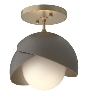 Hubbardton Forge - 121377-SKT-84-07-GG0711 - Brooklyn 1-Light Double Shade Semi-Flush - Brooklyn - Soft Gold