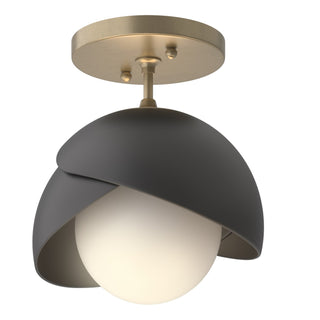 Hubbardton Forge - 121377-SKT-84-10-GG0711 - Brooklyn 1-Light Double Shade Semi-Flush - Brooklyn - Soft Gold