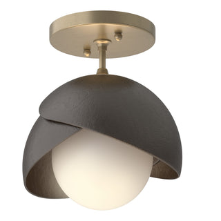 Hubbardton Forge - 121377-SKT-84-14-GG0711 - Brooklyn 1-Light Double Shade Semi-Flush - Brooklyn - Soft Gold