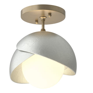 Hubbardton Forge - 121377-SKT-84-82-GG0711 - Brooklyn 1-Light Double Shade Semi-Flush - Brooklyn - Soft Gold
