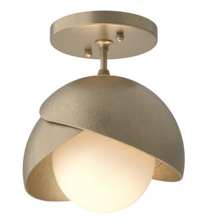 Hubbardton Forge - 121377-SKT-84-84-GG0711 - Brooklyn 1-Light Double Shade Semi-Flush - Brooklyn - Soft Gold