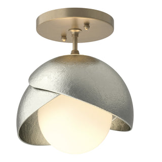 Hubbardton Forge - 121377-SKT-84-85-GG0711 - Brooklyn 1-Light Double Shade Semi-Flush - Brooklyn - Soft Gold