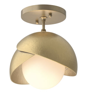 Hubbardton Forge - 121377-SKT-84-86-GG0711 - Brooklyn 1-Light Double Shade Semi-Flush - Brooklyn - Soft Gold