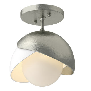 Hubbardton Forge - 121377-SKT-85-02-GG0711 - Brooklyn 1-Light Double Shade Semi-Flush - Brooklyn - Sterling