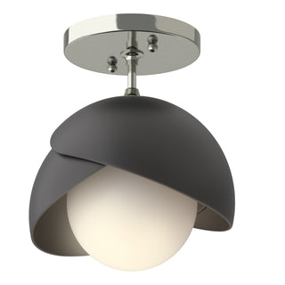 Hubbardton Forge - 121377-SKT-85-10-GG0711 - Brooklyn 1-Light Double Shade Semi-Flush - Brooklyn - Sterling