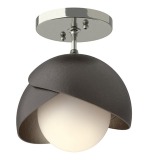Hubbardton Forge - 121377-SKT-85-14-GG0711 - Brooklyn 1-Light Double Shade Semi-Flush - Brooklyn - Sterling