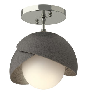 Hubbardton Forge - 121377-SKT-85-20-GG0711 - Brooklyn 1-Light Double Shade Semi-Flush - Brooklyn - Sterling