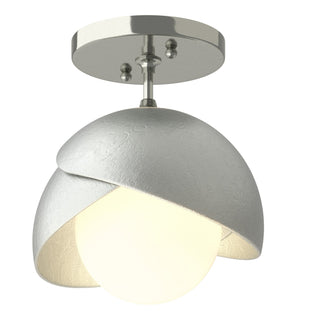 Hubbardton Forge - 121377-SKT-85-82-GG0711 - Brooklyn 1-Light Double Shade Semi-Flush - Brooklyn - Sterling