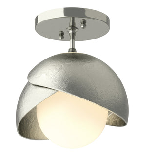 Hubbardton Forge - 121377-SKT-85-85-GG0711 - Brooklyn 1-Light Double Shade Semi-Flush - Brooklyn - Sterling