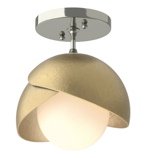 Hubbardton Forge - 121377-SKT-85-86-GG0711 - Brooklyn 1-Light Double Shade Semi-Flush - Brooklyn - Sterling