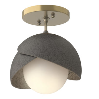 Hubbardton Forge - 121377-SKT-86-20-GG0711 - Brooklyn 1-Light Double Shade Semi-Flush - Brooklyn - Modern Brass