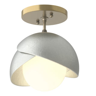Hubbardton Forge - 121377-SKT-86-82-GG0711 - Brooklyn 1-Light Double Shade Semi-Flush - Brooklyn - Modern Brass