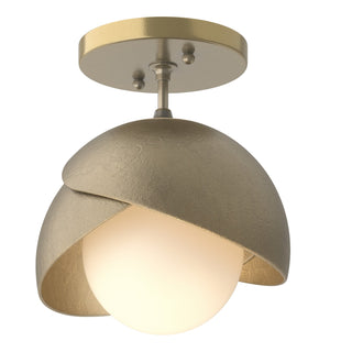 Hubbardton Forge - 121377-SKT-86-84-GG0711 - Brooklyn 1-Light Double Shade Semi-Flush - Brooklyn - Modern Brass