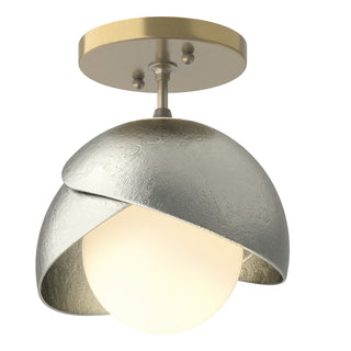 Hubbardton Forge - 121377-SKT-86-85-GG0711 - Brooklyn 1-Light Double Shade Semi-Flush - Brooklyn - Modern Brass