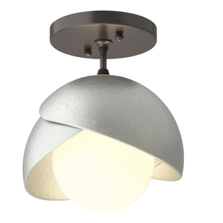 Hubbardton Forge - 121377-SKT-14-82-GG0711 - Brooklyn 1-Light Double Shade Semi-Flush - Brooklyn - Oil Rubbed Bronze