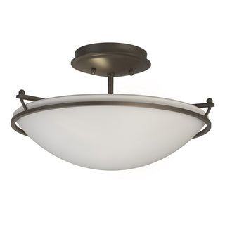 Hubbardton Forge - 124302-SKT-07-GG0047 - Plain Small Semi-Flush - Simple Lines - Dark Smoke