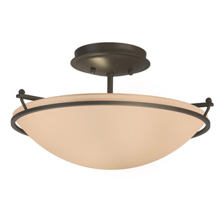 Hubbardton Forge - 124302-SKT-07-SS0047 - Plain Small Semi-Flush - Simple Lines - Dark Smoke
