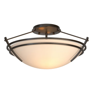 Hubbardton Forge - 124412-SKT-14-GG0047 - Presidio Tryne Small Semi-Flush - Tryne - Oil Rubbed Bronze