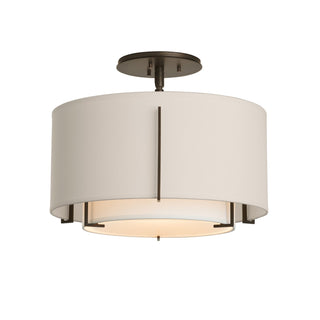 Hubbardton Forge - 126501-SKT-14-SF1099-SE1590 - Exos Small Double Shade Semi-Flush - Exos - Oil Rubbed Bronze