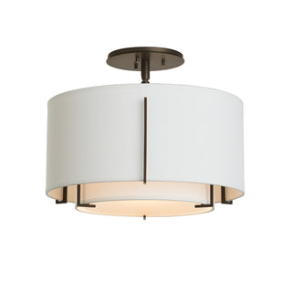 Hubbardton Forge - 126501-SKT-14-SF1099-SF1590 - Exos Small Double Shade Semi-Flush - Exos - Oil Rubbed Bronze