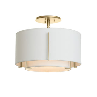 Hubbardton Forge - 126501-SKT-86-SF1099-SF1590 - Exos Small Double Shade Semi-Flush - Exos - Modern Brass