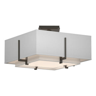 Hubbardton Forge - 126507-SKT-07-SF1205-SF1605 - Exos Square Small Double Shade Semi-Flush - Exos - Dark Smoke