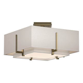 Hubbardton Forge - 126507-SKT-86-SF1205-SE1605 - Exos Square Small Double Shade Semi-Flush - Exos - Modern Brass