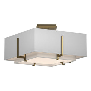 Hubbardton Forge - 126507-SKT-86-SF1205-SF1605 - Exos Square Small Double Shade Semi-Flush - Exos - Modern Brass